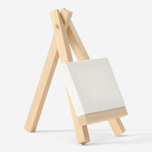 Miniature easel with canvas