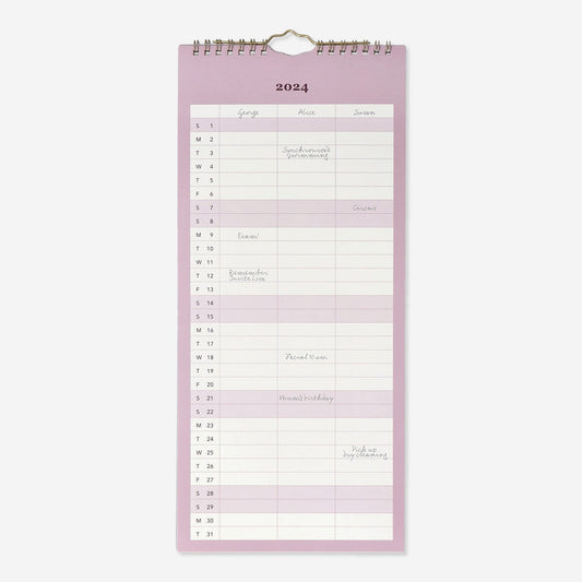 Monthly calendar. For hanging