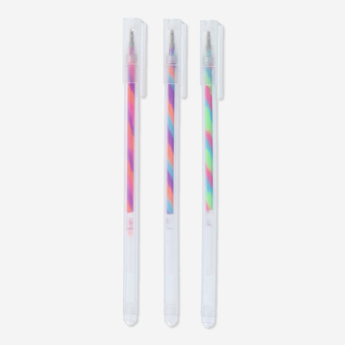 Multi-coloured gel ink pens. 3 pcs Office Flying Tiger Copenhagen 