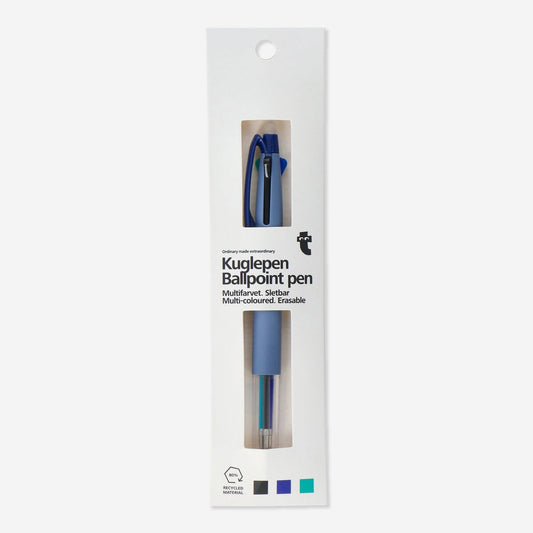 Multicoloured ballpoint pen. Erasable