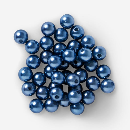Blue pearl beads - 40g