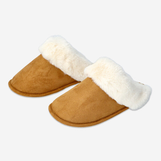 Chaussons bruns en peluche - 38/39