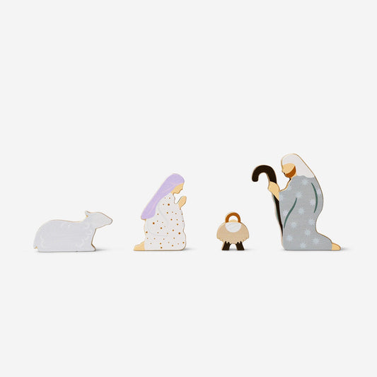 Wooden nativity set - 9 pcs